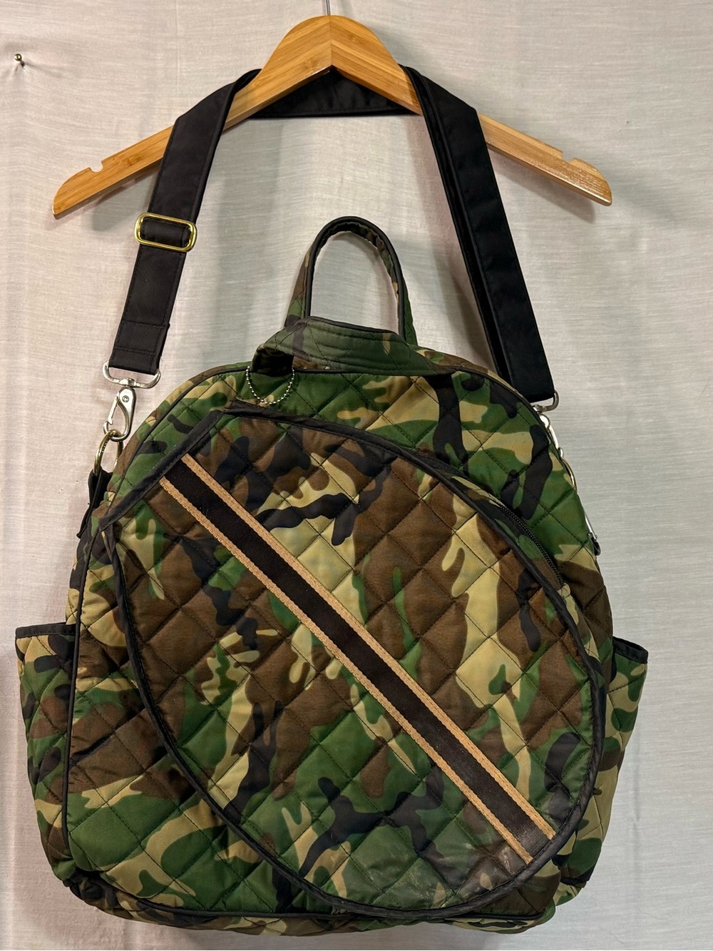 Cinda B Camo Quilted Tennis Racquet Bag Made in USA